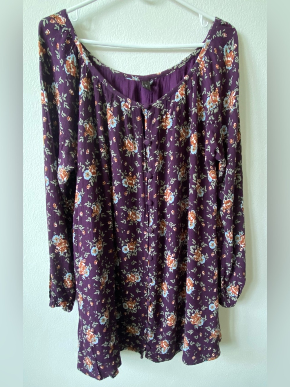 Purple floral Print Mini dress with side  Pockets | Boho Chic S/M
